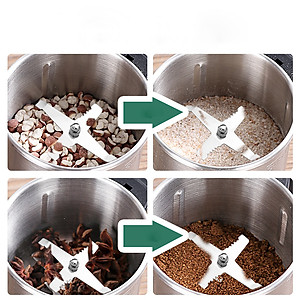 Máy Xay Tiêu Hạt Cafe Hạt Khô Gia Vị Đa Năng Công Suất 250W 8 Lưỡi Dao Cực Bén Chất Liệu Cối Inox - Hàng nhập khẩu