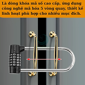 [VIDEO]- Ổ khóa số 5 số đổi mật mã, khóa hành lý, khóa cửa, tủ- CHỌN CỠ- Ổ khóa 5 số hình chữ U, khóa vali, khóa xe không cần dùng chìa- GIAO MÀU NGẪU NHIÊN