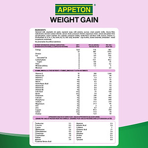 Sữa Appeton Weight Gain Junior cho Trẻ Em hương Vanila 450g