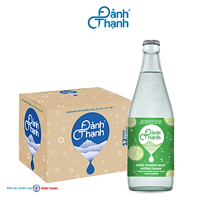 Thùng 12 chai Nước Khoáng Thiên Nhiên Có Ga Đảnh Thạnh Khoáng Chanh chai thủy tinh 430ml