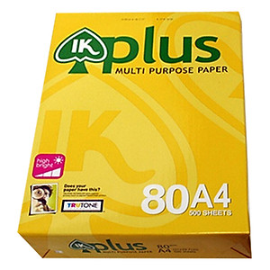 Thùng 5 Ream Giấy In Photo A4 IK Plus DL 80gsm