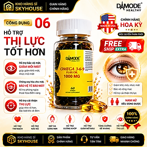 Viên uống hỗ trợ tim mạch OMEGA 369 DAMODE lọ 60 viên hỗ trợ tăng cường trí não chính hãng Hoa Kỳ 