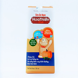 Siro ăn ngon Hoa Thiên Kids hổ trợ hệ tiêu hóa giúp bé ăn ngon và phát triển tốt chai 120ml