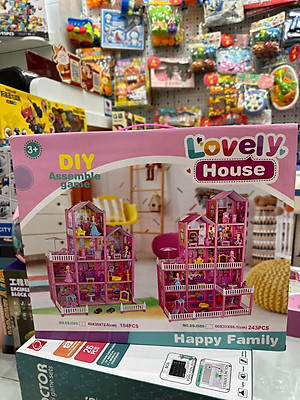Đồ Chơi Cho Bé Gái, Đồ Chơi Lắp Ráp Ngôi Nhà Búp Bê 4 Tầng Kèm Bộ Phụ Kiện 194Pcs, Quà Tặng Sinh Nhật Cho Bé Gái