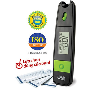 Bộ máy đo đường huyết Uright TD-4265 + Tặng kèm 25 que thử đường huyết và 25 kim chích máu