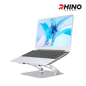 Kệ đỡ Laptop tản nhiệt Rhino KL201, giá đỡ máy tính nhôm cao cấp, gấp gọn - Hàng chính hãng