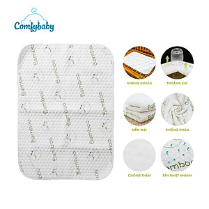 Tấm lót chống thấm thay tã cho bé 4 lớp 100% Sợi Tre Bamboo / Organic cotton (Cotton hữu cơ) thoáng khí, chống thấm nước Comfybaby