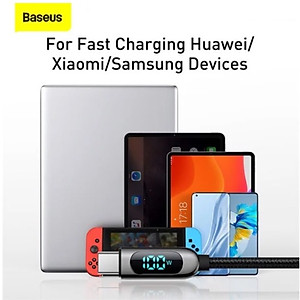Cáp sạc nhanh Baseus C to C 100W màn led, Cáp sạc nhanh 100W Baseus Display Fast Charging Data Cable Type C to C 100W (20V/5A) - Hàng chính hãng