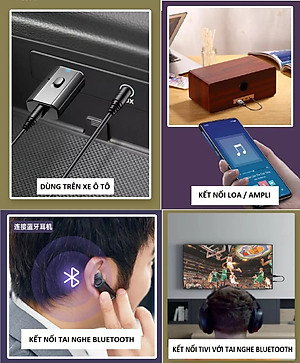 Thiết bị thu phát âm thanh Usb bluetooth 5.0 đa chức năng jack cắm 3.5mm cho loa, Tivi, máy tính, laptop, xe ô tô tặng kèm que chọc sim, Hàng Chính Hãng