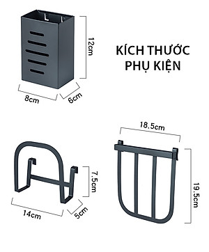 Kệ gia vị chữ E cao cấp VANDO bằng thép carbon chống gỉ, chống xước, kệ đựng chai lọ gia vị đa năng, kệ để đồ nhà bếp gọn gàng, sang trọng