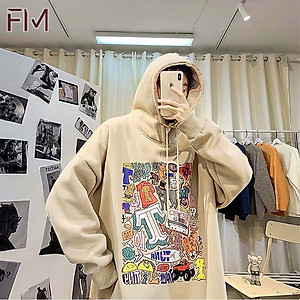 Áo hoodie nam nữ form rộng Unisex một màu in hoạt hình cá tính Hàn Quốc – FORMEN SHOP – FMGV034