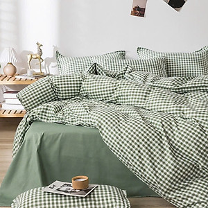 Bộ chăn ga gối cotton PL1 Lidaco decor phòng ngủ theo phong cách vintage với sắc màu trẻ trung