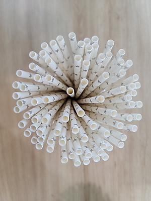 Túi 500 ống hút giấy 6x197mm hình ngôi sao dành cho cà phê, nước ngọt