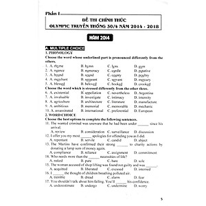 Sách Tổng Ôn Tập Đề Thi Olympic 30 Tháng 4 Tiếng Anh 11