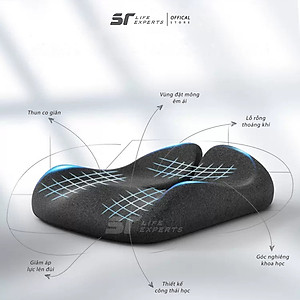 Đệm Mông Nâng Đỡ Đa Chức Năng Công Thái Học, Đệm Lót Ghế Cao Su Non, Văn Phòng, Ô Tô Xe Hơi - Sairui