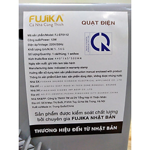 Quạt Sạc Tích Điện Dạng Hộp FUJIKA FJ-EF0112 - Hàng Chính Hãng