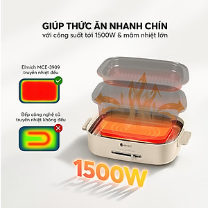 Nồi lẩu nướng đa năng Elmich MCE-3909OL (1250-1500W) - Hàng chính hãng