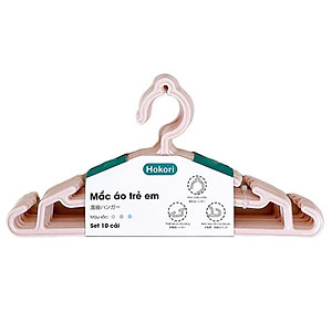 Set 10 Móc quần áo trẻ em Hokori nhựa cao cấp Việt Nhật 