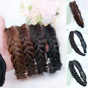 Bờm tóc tết thắt bím tóc giả xương cá phong cách tự nhiên