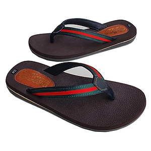 Dép nữ xỏ ngón Trường Hải  da bò phối vải đơn giản trẻ trung XN111