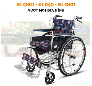 Xe lăn đa năng có bô vệ sinh, có thắng NIKITA S213-5 dành cho người khuyết tật, bệnh nhân, người già 2024