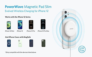 Đế sạc không dây từ tính ANKER PowerWave 7,5W - A2565 - Tương thích từ iPhone 12 trở lên.