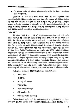 Khoa Học Dữ Liệu Với Python (Sách chuyên khảo dành cho sinh viên ngành Công gghệ Thông tin, Khoa học Dữ iiệu Và Kinh tế số) - TS. Vũ Văn Hiệu, TS. Ngô Văn Bình, TS. Nguyễn Thị Vân, ThS. Nguyễn Quốc Tuấn