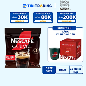 [Tặng Hũ Thủy Tinh NESCAFÉ (Tet 26) NESCAFE] Cà phê Hòa tan NESCAFÉ CAFÉ VIỆT 35 gói Vị Mạnh đặc trưng