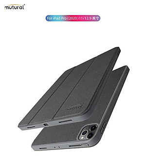 Bao da chính hãng Mutural cao cấp cho iPad Pro 11.0 2020 có khay đựng bút - Đen