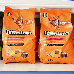 Combo 2 Gói Thức Ăn Hạt Cho Mèo Mọi Lứa Tuổi Minino Tuna Flavored 1.3kg