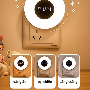 Đèn Ngủ Thông Minh, Điều Chỉnh Được Nhiều Cấp Độ Sáng, Có Đồng Hồ One Fire Điều Khiển Từ Xa Bằng Remote