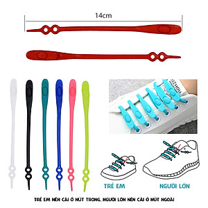 Dây Giày Cao Su Đàn Hồi Thắt BuộcThông Minh Sneaker V-Laces 14 Sợi 2 Nút Chỉnh Size Nam Nữ