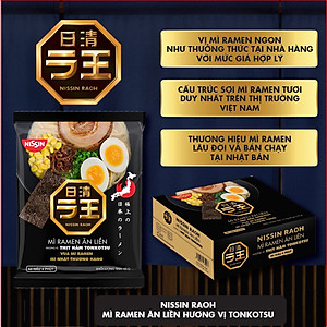 (COMBO 5 GÓI) NISSIN RAOH - Mì Ramen Ăn Liền Hương Vị Thịt Hầm Tonkotsu 90g