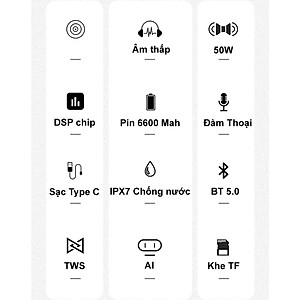 Loa Bluetooth speaker Loa di động chip DPS khuyếch đại âm thanh công suất lớn 50W Kết nối TWS lên 100W  Hàng Chính Hãng