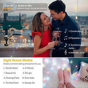 Dây đèn led đom đóm nhấp nháy đồng bộ theo nhạc 10 mét vàng nắng 