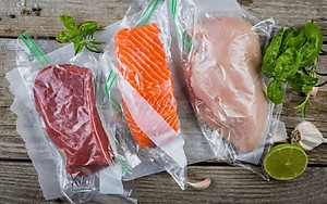 { Loại Dày} Combo 100 Túi Hút Chân Không Thực Phẩm Phù Hợp Với Tất Cả Các Dòng Máy Hút Chân Không , Túi Hút Chân Không Một Mặt Nhám Siêu Dai , Chất Liệu An Toàn - Hàng Chính Hãng