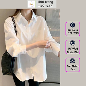 Áo sơ mi nữ tay dài form rộng trơn trẻ trung nặng động vải lụa mềm mịn-MUD03