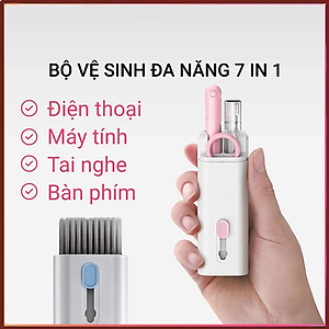 Bộ dụng cụ vệ sinh bàn phím máy tính, laptop, máy ảnh, tai nghe đa năng 7in1 nhỏ gọn tiện lợi, dễ dàng mang theo - Hàng chính hãng