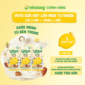 Thùng Veyo Sữa hạt lên men tự nhiên Vị Cam Yuzu (30hộp x 180ml)