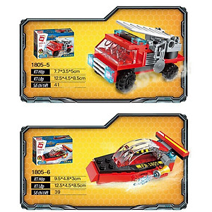 Đồ chơi lắp ghép Xe cứu hoả 8 trong 1 với 313 chi tiết Bằng nhựa ABS an toàn