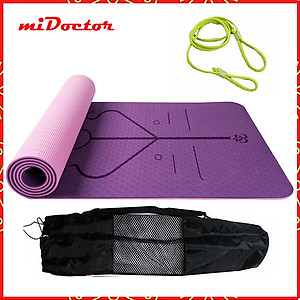 Thảm Tập Yoga Định Tuyến TPE 2 Lớp – Chọn Màu – Chọn Độ Dày + Bao Thảm Tập Yoga + Dây Buộc Thảm Tập Yoga Chính Hãng miDoctor 