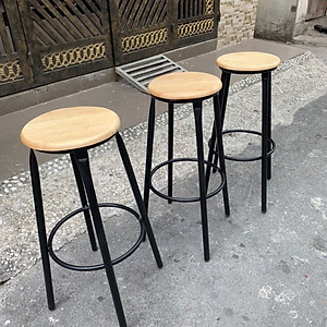 Ghế quầy bar chân sắt mặt gỗ không tựa VN-GB052 11 Mua Ghế Đôn Cao Chân Sắt Mặt Gỗ Cao Su Ngồi Quầy Bar, Thu Ngân, Nhà Hàng | Tiki