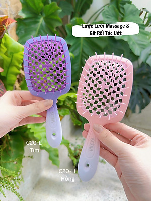 Lược lưới massage & gỡ rối tóc ướt VACOSI HOLLOW OUT PADDLE DETANGLER - C20