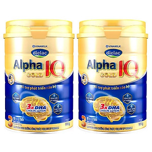 COMBO 2 HỘP SỮA BỘT DIELAC ALPHA GOLD IQ 3 900G (CHO TRẺ TỪ 1 - 2 TUỔI)