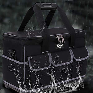 [Cao Cấp] Túi Đồ Nghề Dụng Cụ Sửa Chữa Nắp Vuông Có Ngăn Phụ Kéo Khóa màu đen xám KIRITO