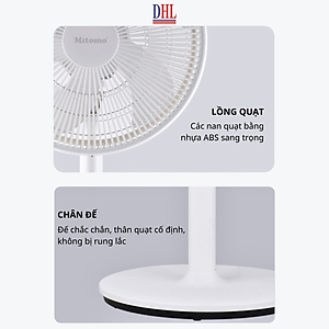 Quạt điện lửng Mitomo FCE-60HEV, công suất 60W mạnh mẽ, động cơ dây đồng - hàng chính hãng bảo hành 2 năm