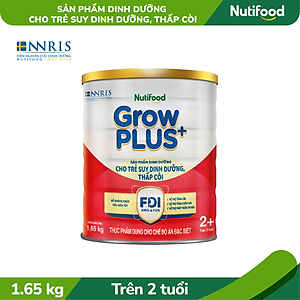 Sữa bột Nutifood GrowPLUS+ Suy Dinh Dưỡng (Đỏ) 2+ Lon 1,65KG