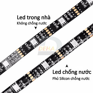 Bộ Đèn led dây dán nguồn USB RGB đổi màu điều khiển chọn màu đứng yên, nhấp nháy, bóng 5050 strip light trang trí cây máy tính, màn hình, ti vi, TV, Gaming, Tiktok dán tường (Tùy chọn chiều dài dây, loại dây chống nước hay không)
