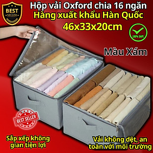 Bộ hộp vải đựng đồ 9 ngăn và 16 ngăn mã HQ4 - Combo hộp vải đựng quần áo chia ngăn gọn gàng tiện lợi chất vải Oxford cao cấp