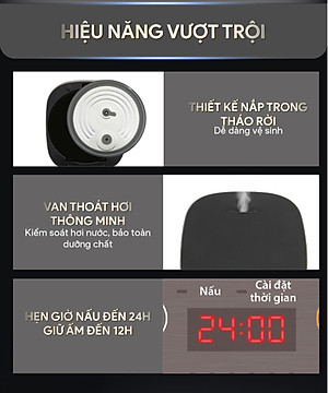 Nồi Cơm Điện Tử BlueStone RCB-5946 - Dung Tích 1,5 lít  - Công suất 860W - Lòng nồi phủ chống dính cao cấp an toàn sức khỏe - 6 chế độ cài đặt sẵn - Bảo hành 2 năm - Hàng chính hãng